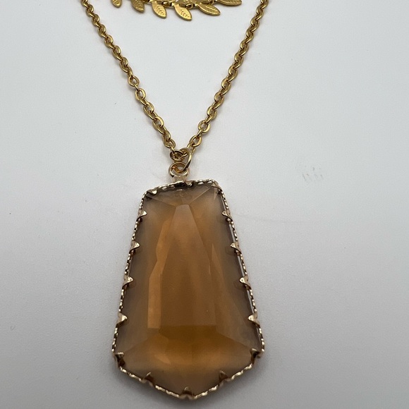 Elegant Large Glass Pendant Necklace - Boho Chic Trendy Necklace - Picture 5 of 8